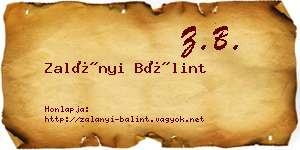 Zalányi Bálint névjegykártya