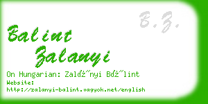 balint zalanyi business card